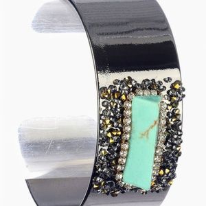 Natural Stone Metal Cuff